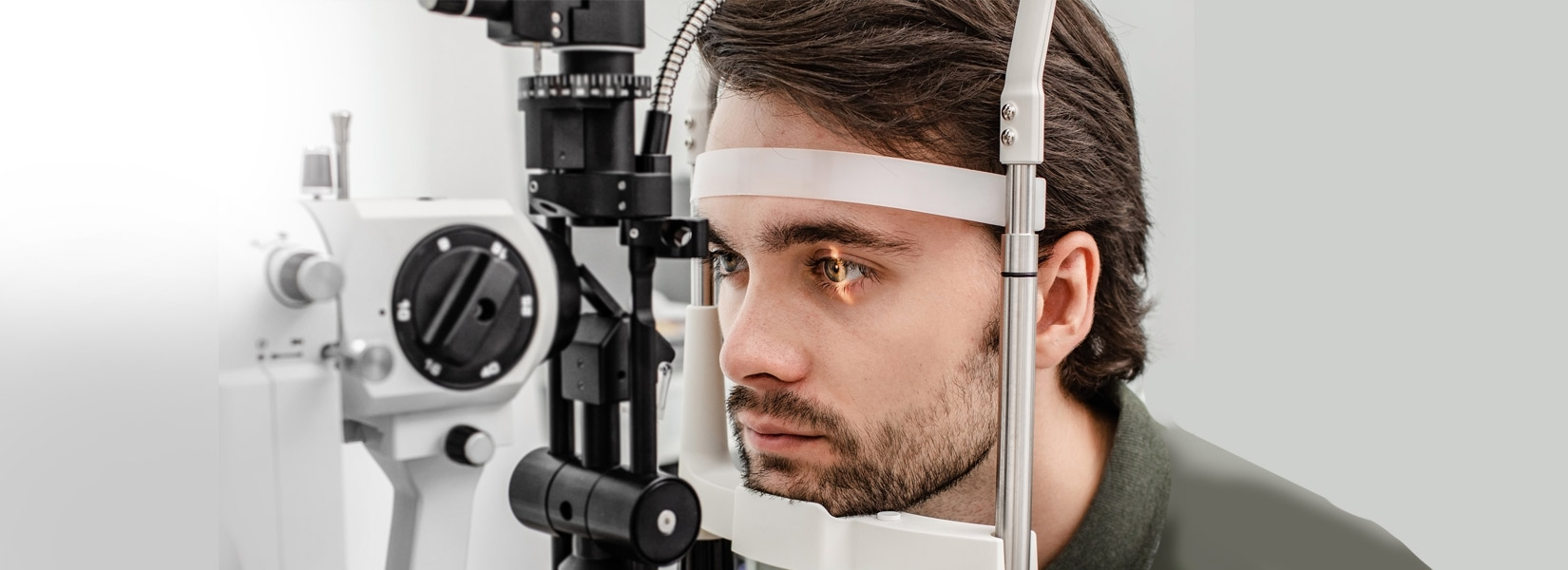 young man during eye exam in Crystal Lake